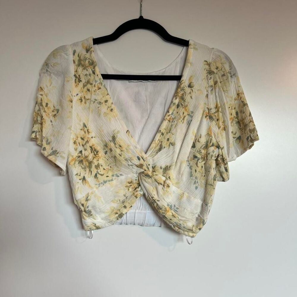 Abercrombie-fitch Women's Cream and Yellow Blouse